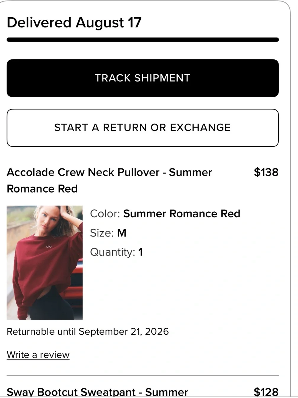 ALO Yoga Accolade Crew Neck Summer Romance Red